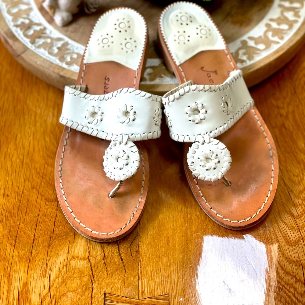 Jack Rogers white sandals